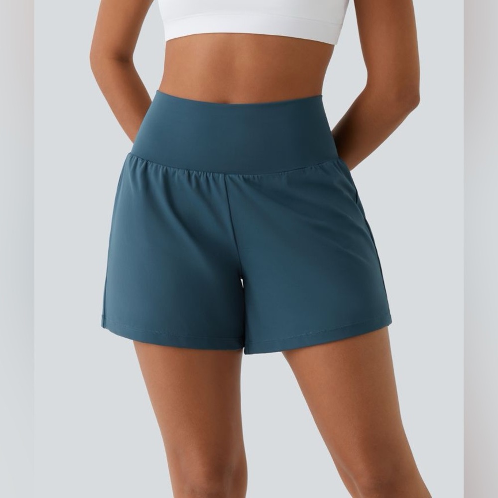 NEW Halara Super High Waisted 2-in-1 Yoga Shorts - size XSmall, Large long